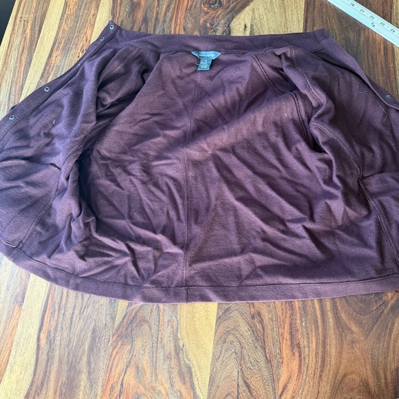 Banana Republic Women’s XL Wool Blend Bomber Jacket Brown Snap Front - Picture 5 of 6